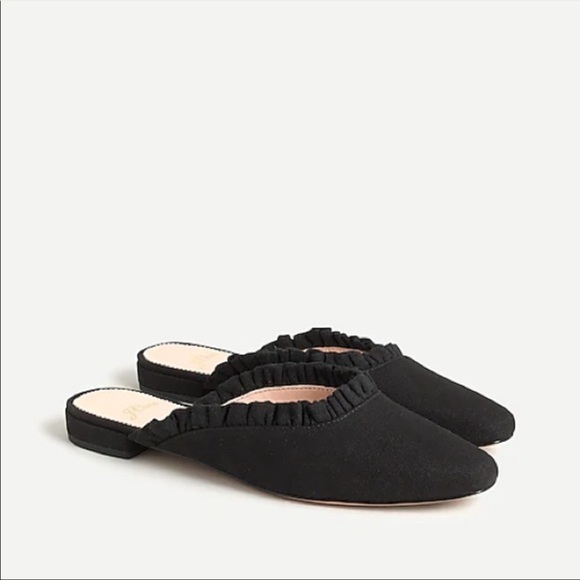 J. Crew Shoes - NIB J.Crew Carolyn Canvas Ruffle Mule Flats, 8.5